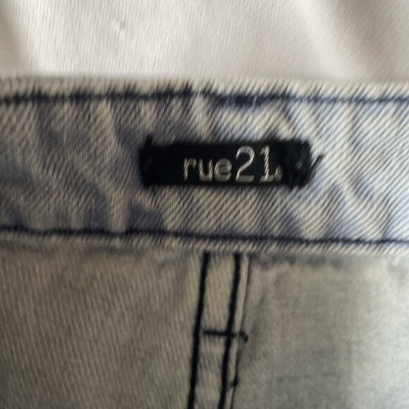 Colorblock Patchwork Blue Jeans Womens Size 8 By Rue21 100% Cotton Straight-Leg - Picture 3 of 10